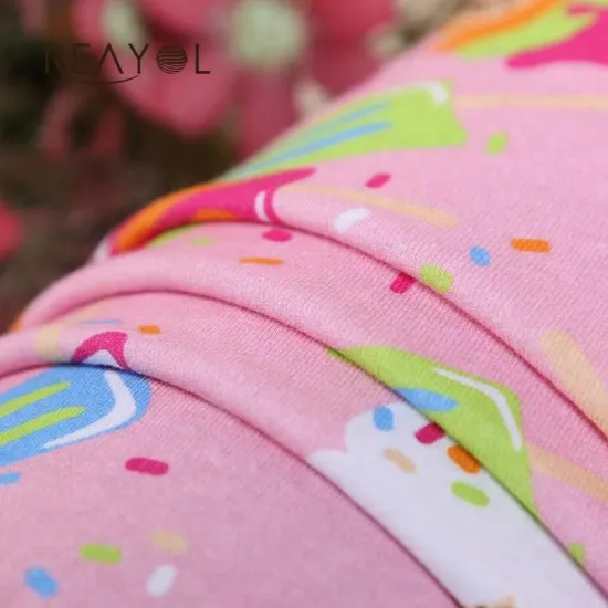 Wholesale 95% Cotton 5% Spandex Digital Print Knit Fabric for Dresses