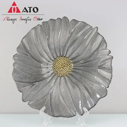 ATO Grey Flower glass plate Household Charge plate