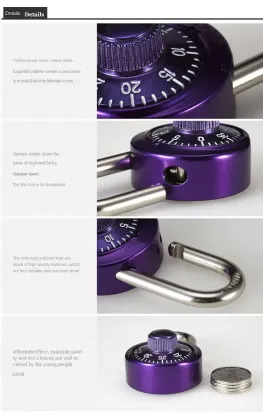 Combination Disc Padlock Dial Round Table Lock