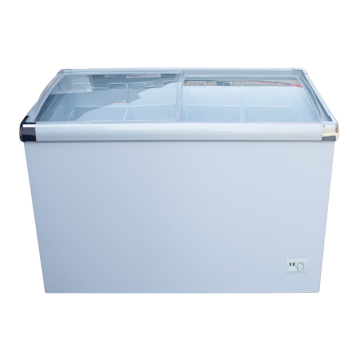 Double glass sliding door island freezer for supermarket
