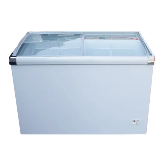 Double glass sliding door island freezer for supermarket
