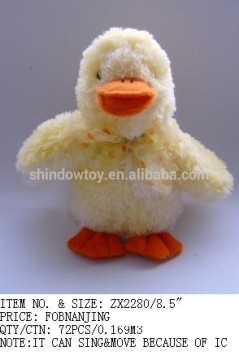 cute and lively stuffed plush yellow duck that can sing and move
