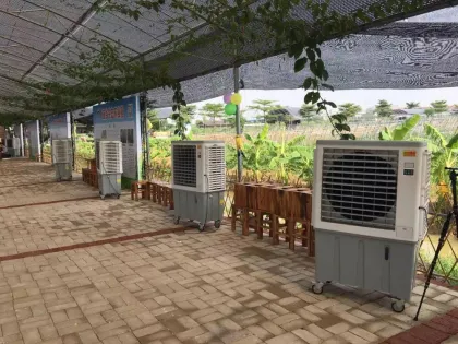 OUBER hotsale mobile water evaporative cooling mobile symphony air cooler