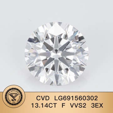 IGI ဓာတ်ခွဲခန်းစိန်ကို 13.14ct f vvs2
