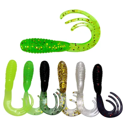 Saltwater Silicone Soft Bait Bass Grub Soft Plastic Worm Lure