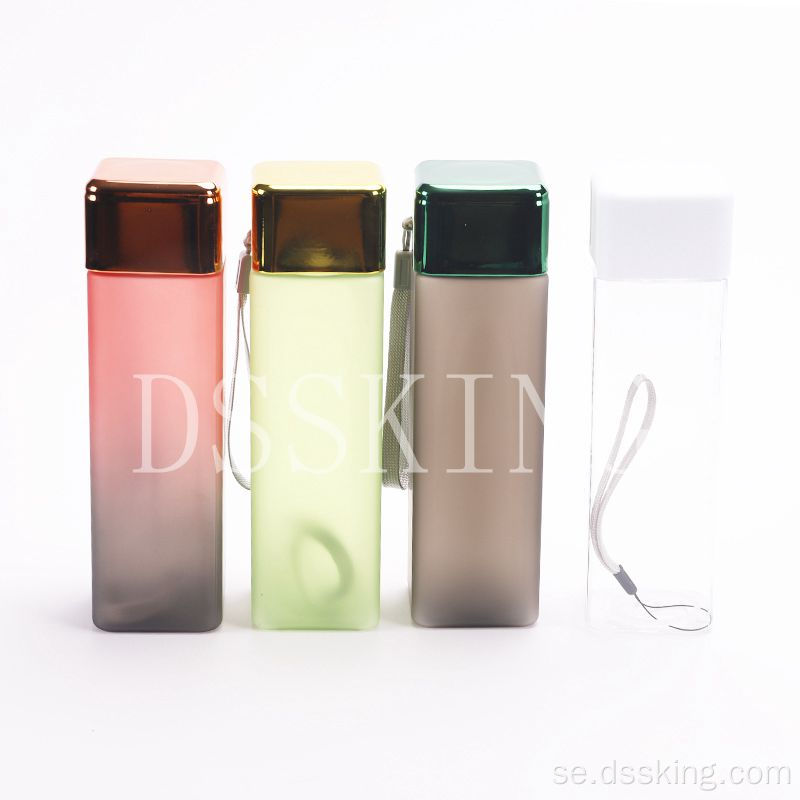 480 ml Transparent Instant Cups Square Plastic Water Cups BPA Gratis vattenflaska