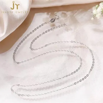 S925 Sterling Silver and 18K Gold Plated Jewelry: Simple Cross, Chopin Box, and O Chain Necklaces for Wholesale