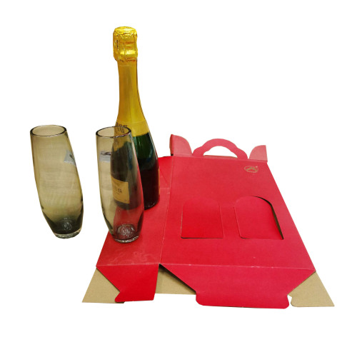Portable Strong Corrugated Material paper wine gift box
