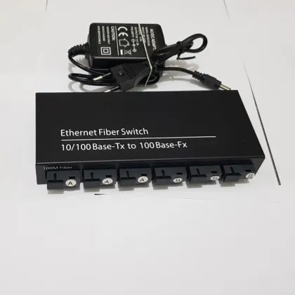 Fiber Media Converter 6SC 2RJ45 Optical Fiber Switch for IP Camera UTP Fiber Optical Switch
