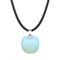 3D Opalite Apple Pendant Necklace for Women Girls