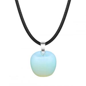 3D Opalite Apple Pendant Necklace for Women Girls