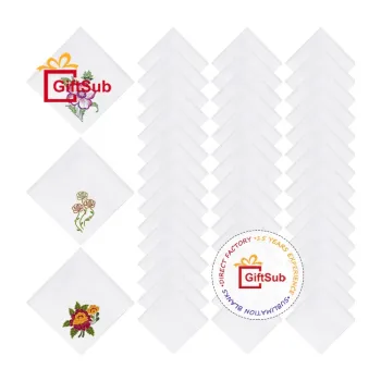 Personalized Sublimation Handkerchiefs: Custom 10.5x10.5IN White Soft Satin Polyester Hankies and Pocket Squares