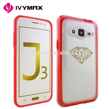 Stylish tpu clear waterproof phone case for Samsung J3