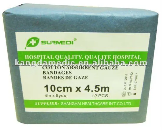 100% Absorbent Cotton Gauze bandage 3",4",6"