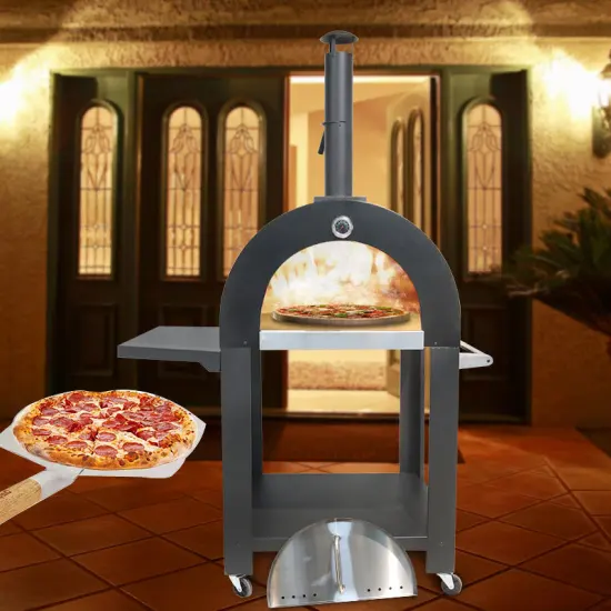 Stainless Steel Outdoor Pizza Oven Stovetop Charcoal Freestanding Wood Fired Pizza Oven
