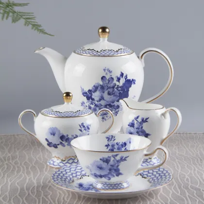 15 Pcs Royal Albert Floral Decal Afternoon Tea Sets with Gift Box