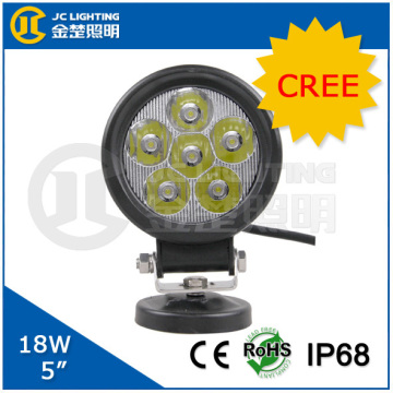 5 Inch Round 18W Cree LED Work Light, Waterproof IP68 24V 12V LED Cree 18 Watt Working Lights for Offroad 4X4 Tractors Boats