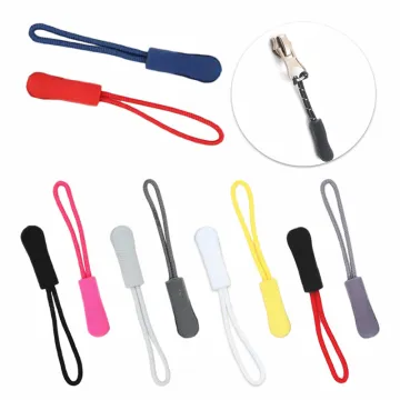 Zipper Pulls Slider Zipper Head Ring Zipper Pull Plastic Apparel Sewing Accessories 20/100 pcs Pack Clothes Bag Repair with Cord