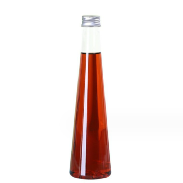 Bottiglie di succo di plastica in plastica per animali domestici trasparenti da 250 ml con tappi evidenti