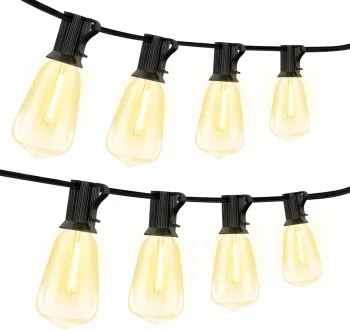 Plastic Pear-Shaped ST38 LED Light String 15m 25+2 Bulbs Outdoor Garden Tree Decoration