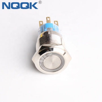 IP67 Waterproof Brass Nickel Plated 8mm LED Indicator Light with Metal Push Button (A8F-D, 15mA)