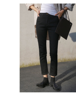 Black Slim  Nine-cent Jeans