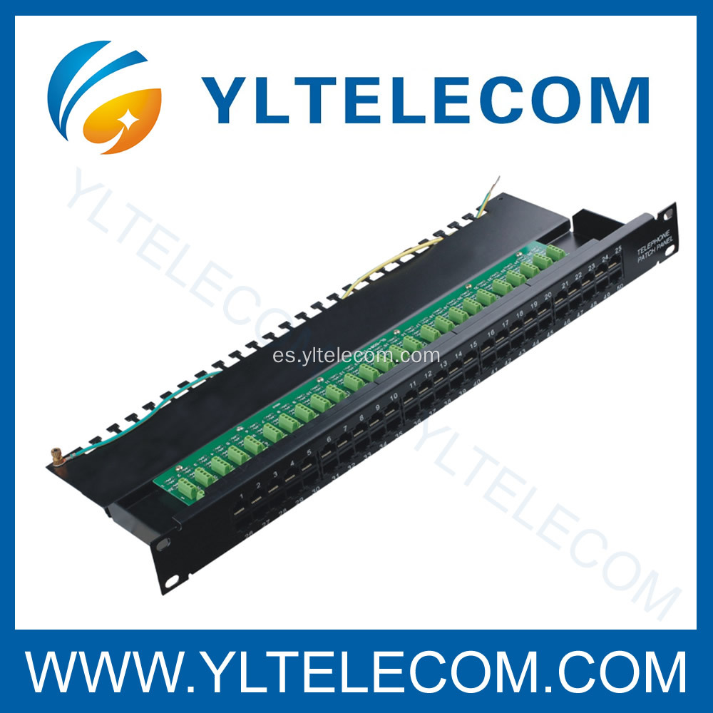 CAT.3 voz Patch Panel 50port con línea de tierra