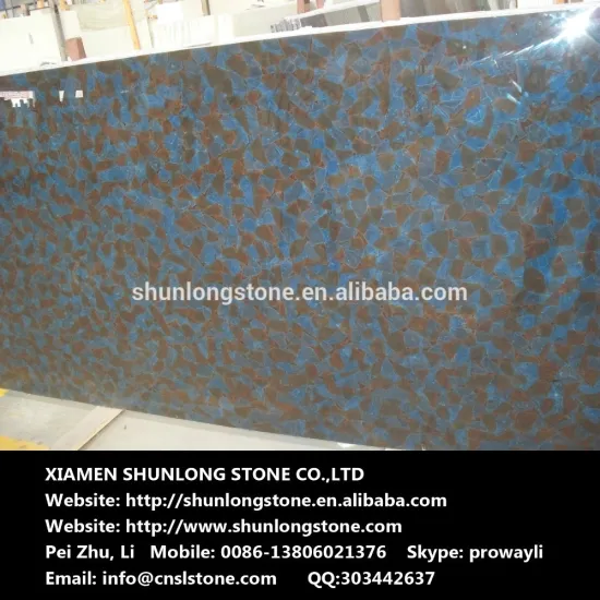 Brown Blue Onyx Glass stone big slab,man made glass ony tile