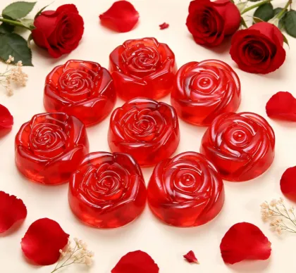 Rose-shaped essential oil soap