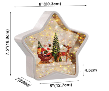Star water lantern with Santa