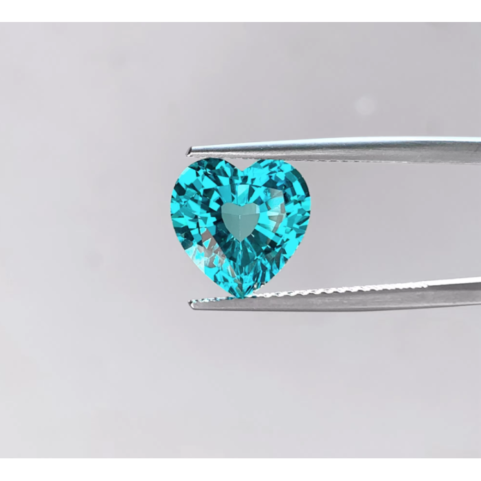 Ang hugis ng puso na asul na lab na lumago paraiba Sapphire