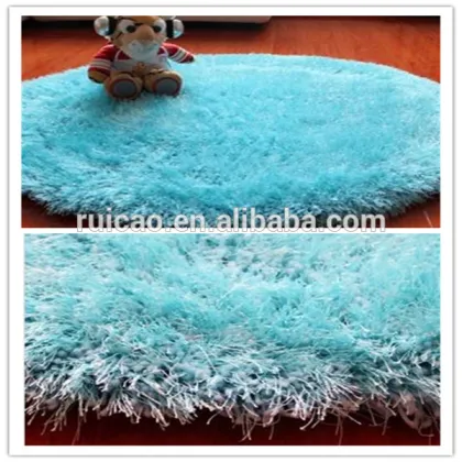 light blue handmade polyester shaggy rugs and carpets,antislip mat