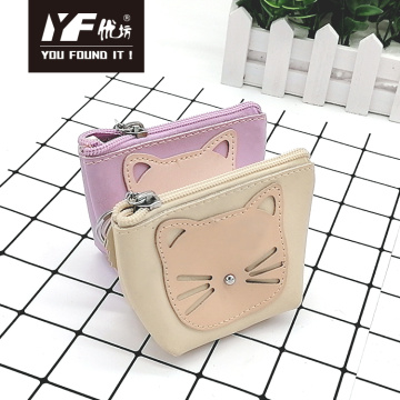 Bolsa de moedas com maquiagem em PU estilo gato personalizado