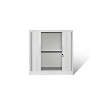 Half Height White Tambour Door Cabinet