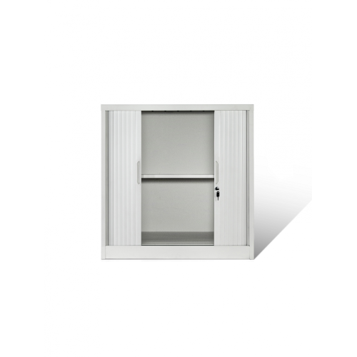 Armoire à porte tambour blanche demi-hauteur