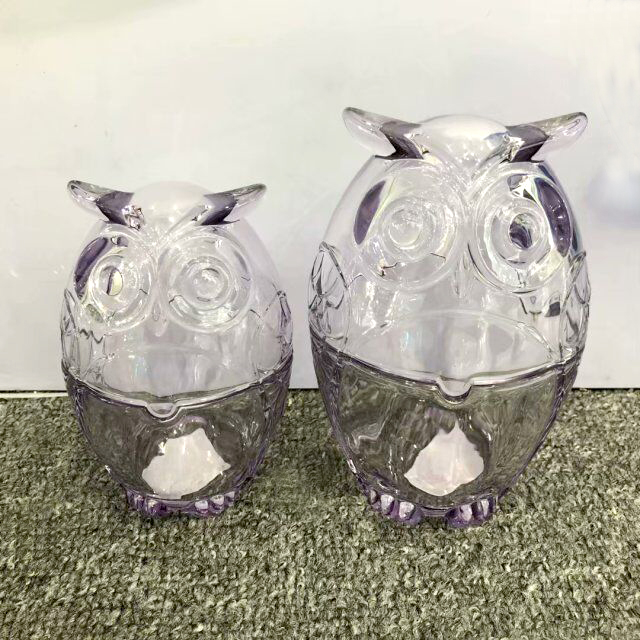 Br 1860 1 Owl Shaped Glass Candle Jars Colorful Glass