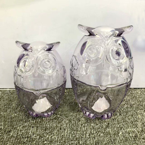 Owl Shaped Glass Candle Jars Colorful Glass