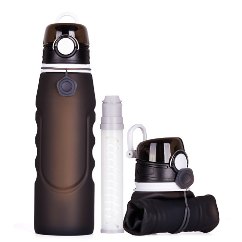 1000ml camping filter silicone water bottles