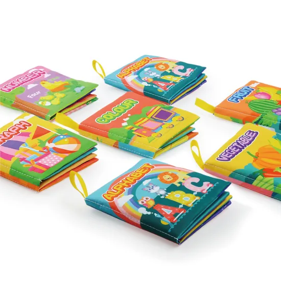 Soft Cartoon 6-Pack Baby Fabric & Cloth Books for Early Learning and Development