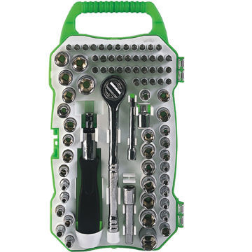 78-piece Hand Tool Set, 1-piece Screwdriver and Plastic Box