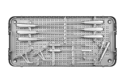 MED instruments with sterilization trays