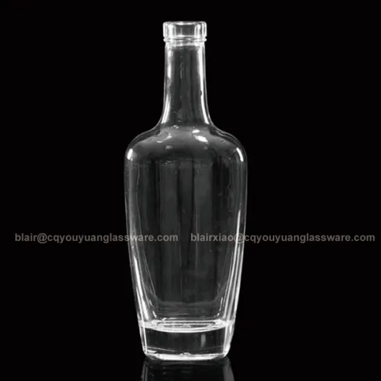 Long Neck Flat Whisky Bottle 375ML Whisky Flat Glass Bottle