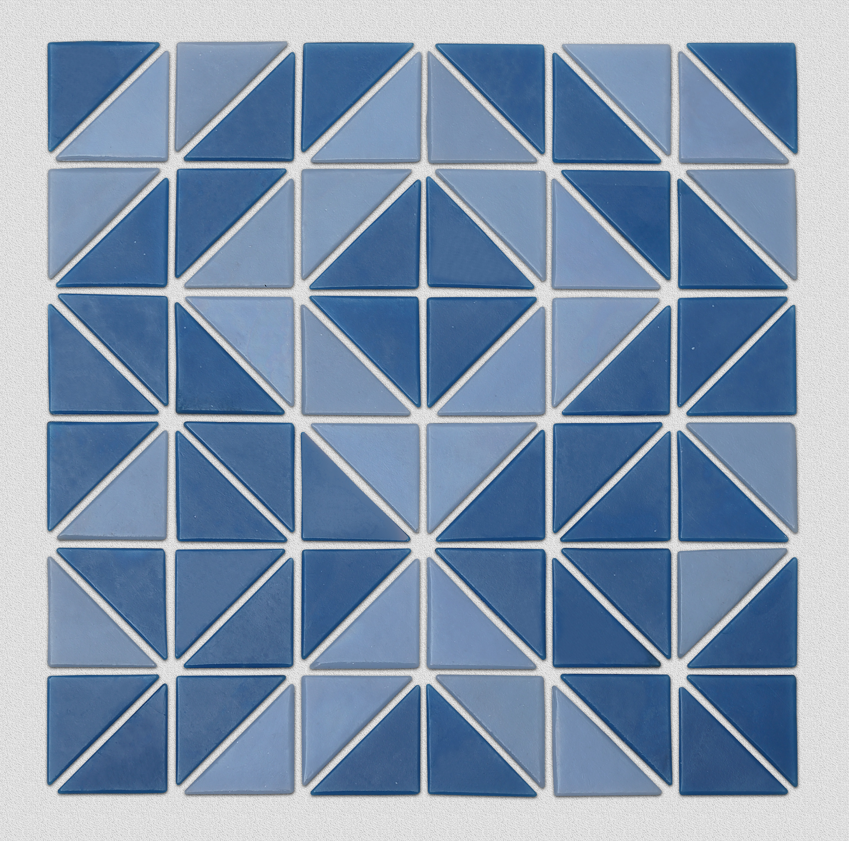 Blue triangle art glass mosaic tiles