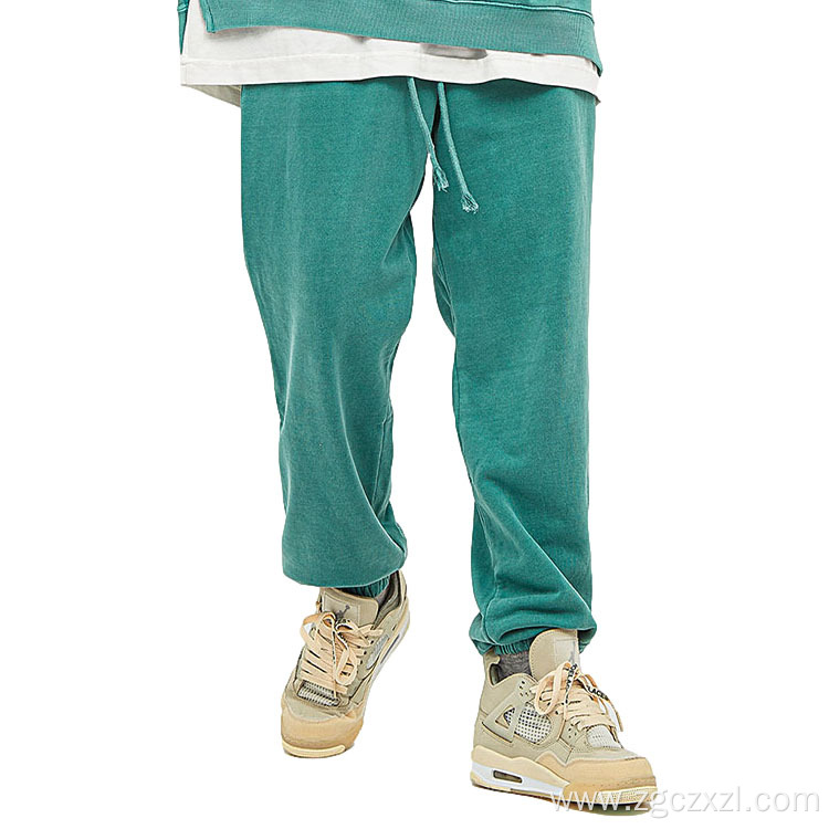 Washed Distressed Terry Fashion Solid Color Sweatpants