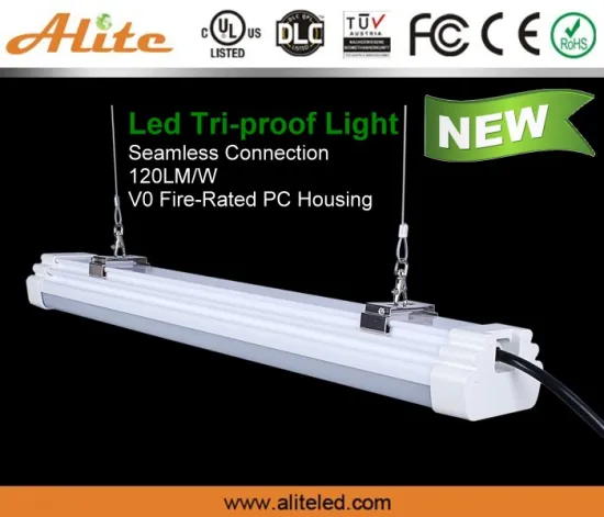 High efficiency 120lm/w 5000K 40W tri- proof led vapor tight light, 4FT led tri-proof light