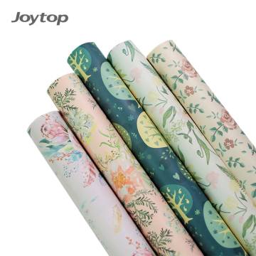Joytop Custom 50x70cm Matte White Kraft Emerald Clover Wrapping Paper