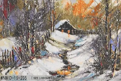 snow oil painting glass mosaic tiles