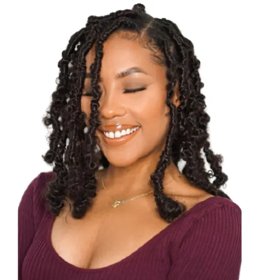 Wholesale Butterfly Locs Crochet Braids Butterfly Bob Faux locs Messy Soft Dreadlocks Twisted Pre Looped Hair