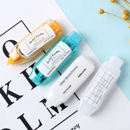 KOKUYO Mini Press Type Correction Tape 5mm Width Portable Use Smooth Urban Balck White Pastel Cookie Line Field WSG-TWU2506