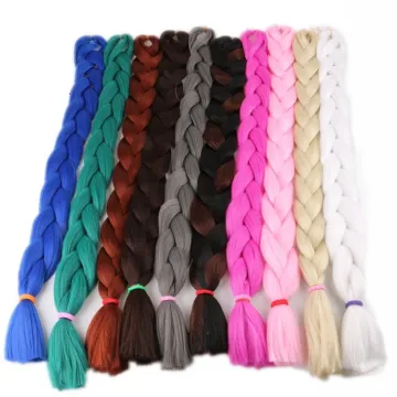165g 82 Inches Pure Color Pre Stretched Lower temperature Synthetic hair Jumbo Braiding Hair Extension